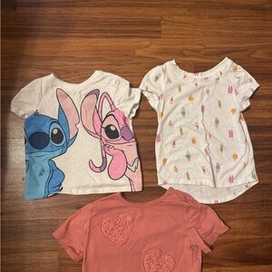 Carter's White and Pink Short Sleeve Tees